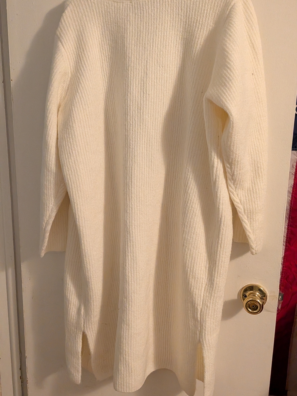 Lisa Rinna Collection Ivory Ribbed Open-Front Cardigan - Picture 7 of 7